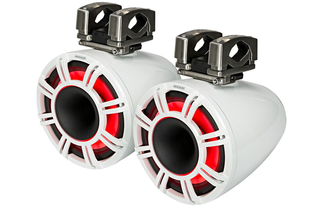 Kicker 44KMTC114W: 11" 4 Ω Pair White Horn-Loaded Tower Speaker System