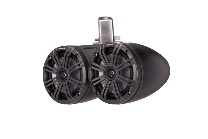 Kicker 45KMTDC65: Pair Charcoal Marine Dual Cans Loaded Speakers