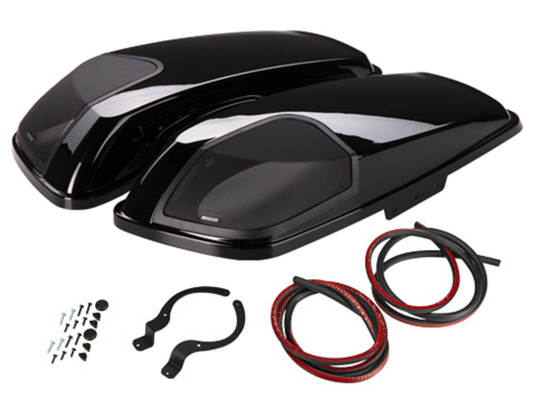 Kicker 46HDBL69VB: Select 2014+ Harley Davidson Vivid Black Custom-Fit Bag Lids