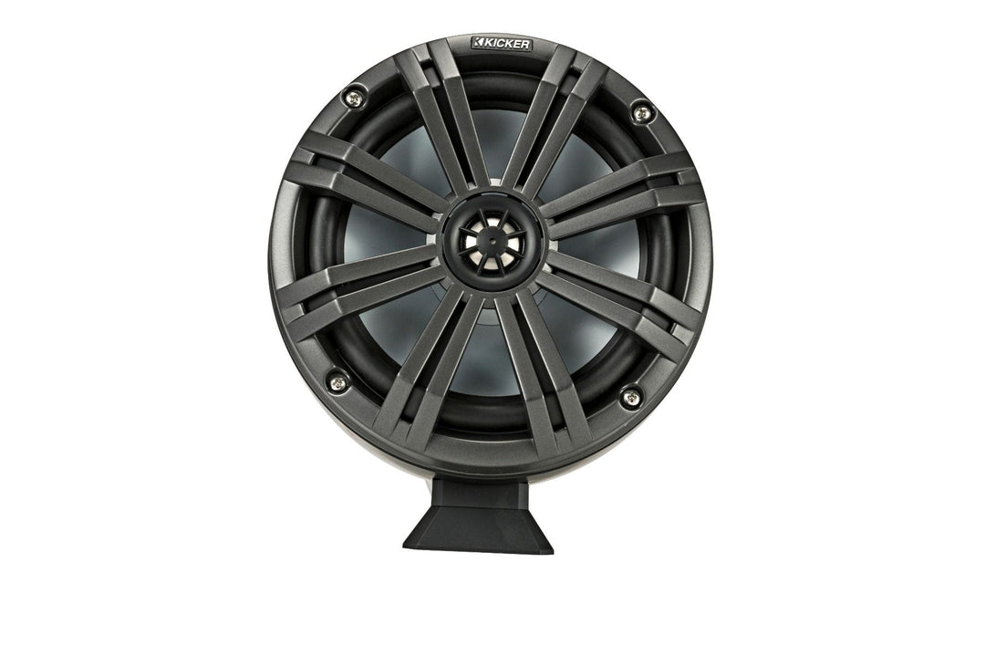 Kicker 46KMFC8: Pair Charcoal Marine Flat Surface Mount Cans Loaded Speaker