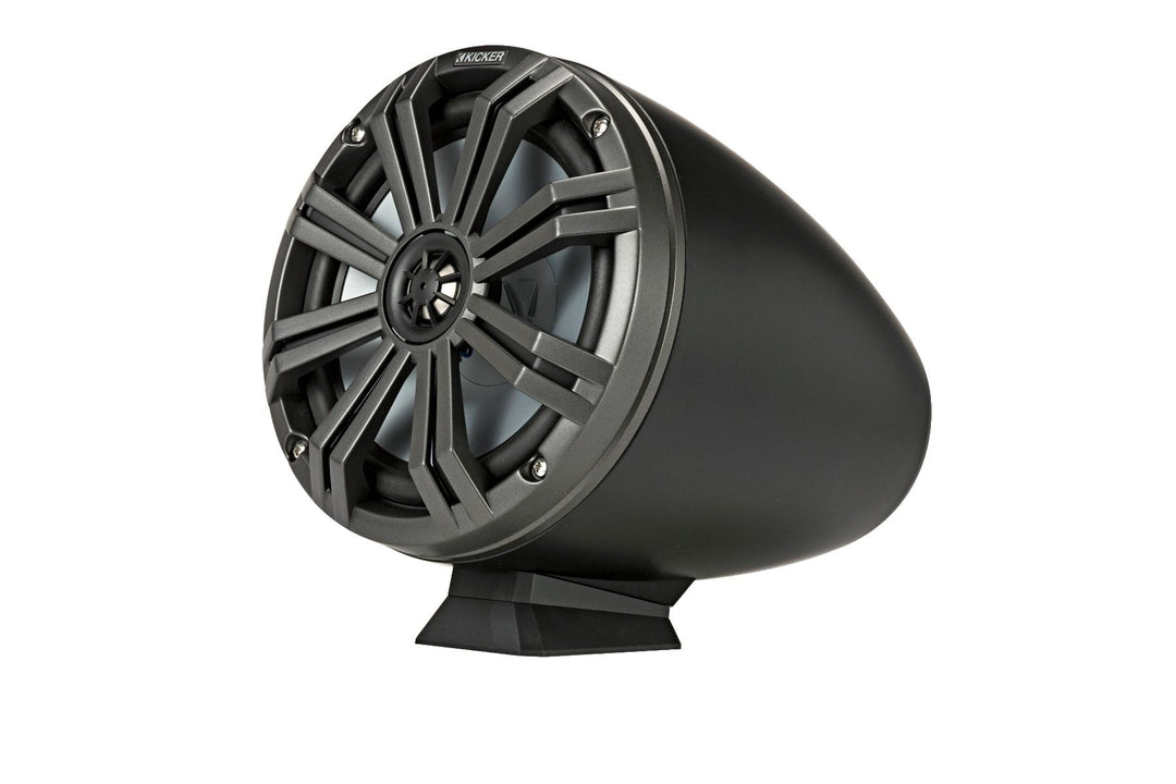 Kicker 46KMFC8: Pair Charcoal Marine Flat Surface Mount Cans Loaded Speaker