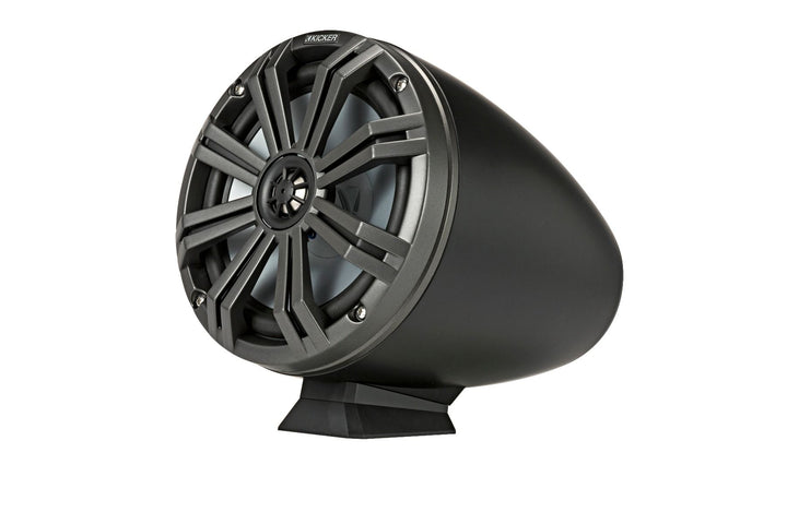 Kicker 46KMFC8: Pair Charcoal Marine Flat Surface Mount Cans Loaded Speaker