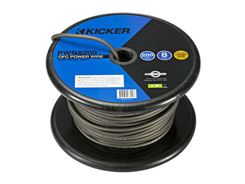 Kicker 46PWG8200: 200 FT 8 GAS Spool Grey Power Wire