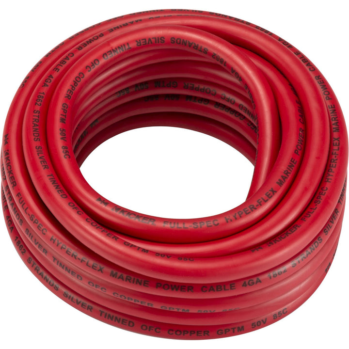 Kicker 47KMWPR420: 20 FT 4 AWG Red Marine Power Wire