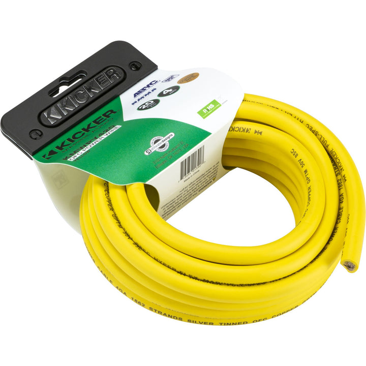 Kicker 47KMWPY420: 20 FT 4 AWG Yellow Marine Power Wire