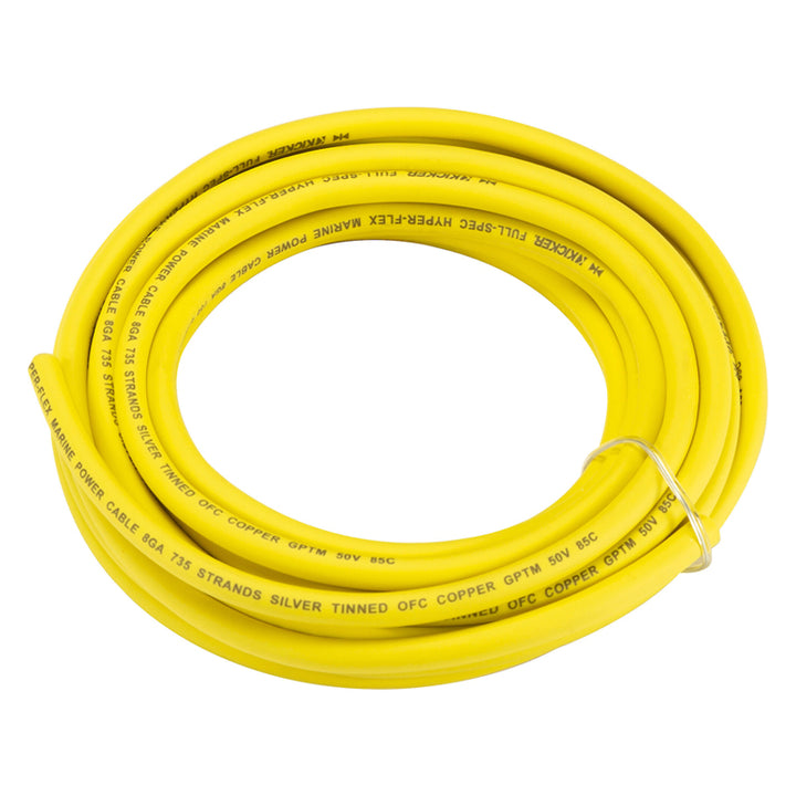 Kicker 47KMWPY820: 20 FT 8 AWG Yellow Marine Power Wire