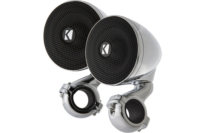 Kicker 47PSM32: 3" 50 W RMS 2-Ohms Enclosed Mountable Chrome Speaker Pods