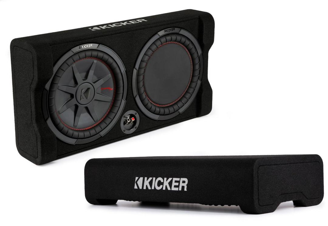 Kicker 48TRTP102: 10" 2 Ω Thin Down-Firing Passive Radiator Subwoofer Enclosure