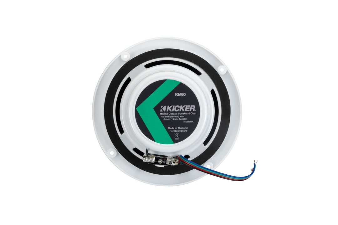 Kicker 51KM604WL: 6.5" White LED Marine Coaxial Speakers