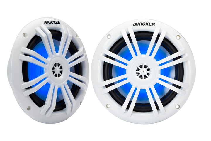 Kicker 51KM604WL: 6.5" White LED Marine Coaxial Speakers