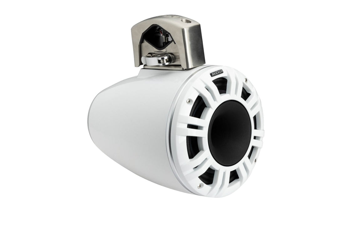 Kicker 51KMTCXL8W: White Horn Loaded Compression Driver Tower Coaxial Speaker System