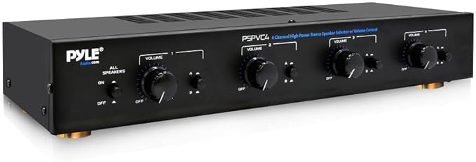 Pyle- PSPVC4: 4-Channel High Power Stereo Speaker Selector with volume Control