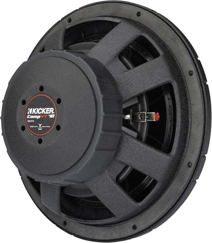 Kicker 52CVT104: 10" (25 CM) 4 Ω 350 W CompVT-Series Single Voice Coil Subwoofer