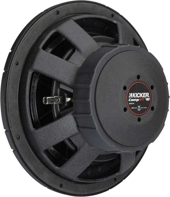 Kicker 52CVT104: 10" (25 CM) 4 Ω 350 W CompVT-Series Single Voice Coil Subwoofer