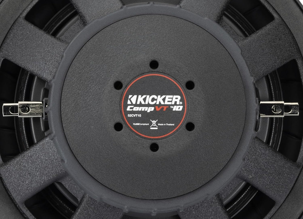 Kicker 52CVT104: 10" (25 CM) 4 Ω 350 W CompVT-Series Single Voice Coil Subwoofer