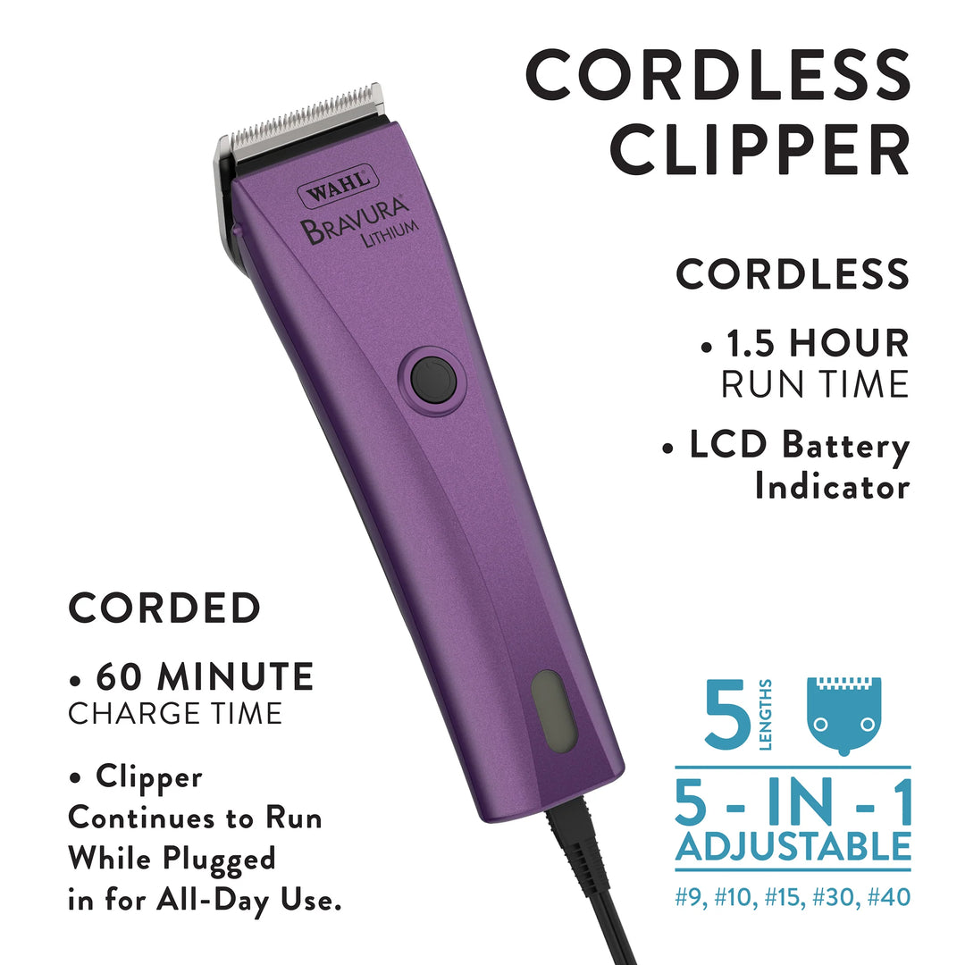 Wahl 59164: Lithium Bravura Purple Professional Cordless Clipper