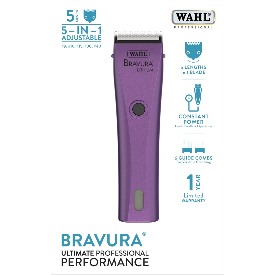 Wahl 59164: Lithium Bravura Purple Professional Cordless Clipper