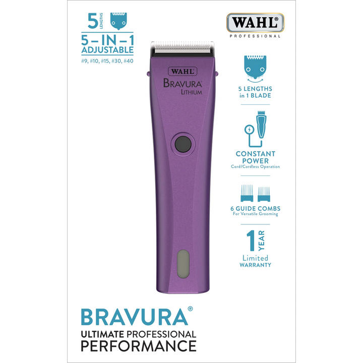 Wahl 59164: Lithium Bravura Purple Professional Cordless Clipper