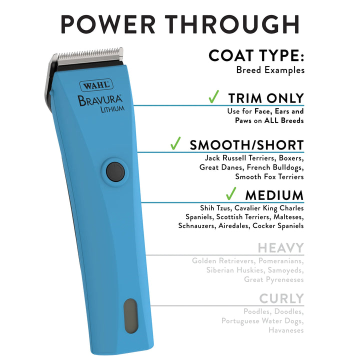 Wahl 59177: Lithium Bravura Blue Lightweight Professional Cordless Clipper