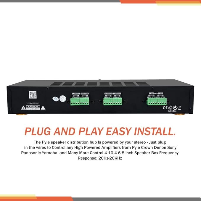 Pyle- PSPVC4: 4-Channel High Power Stereo Speaker Selector with volume Control