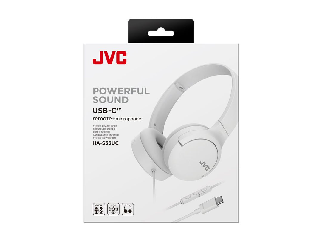 JVC HA-S33UC-W: USB-C White Wired Headphones