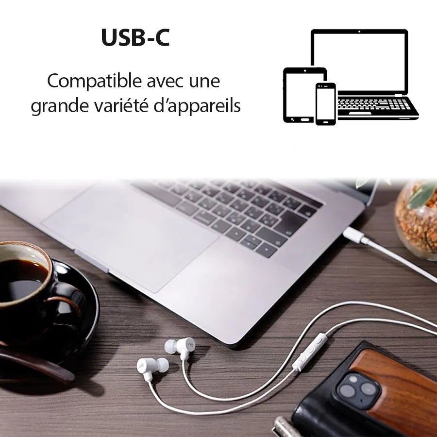 JVC HA-FR29UC-W: USB-C White Wired Earbuds