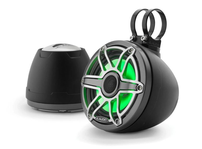 JL Audio JLM6650VEXMB-S-GMTII: 6.5" M6- / VEX-Series LED RGB Gun Metal Titanium Sport Enclosed Coaxial Speaker System