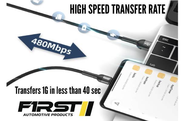 F1RST AC-BK1: 1.2 M Premium USB-A - C Cable