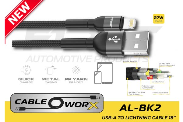 F1RST AL-BK2: 18" Premium USB-A Lightning Cable