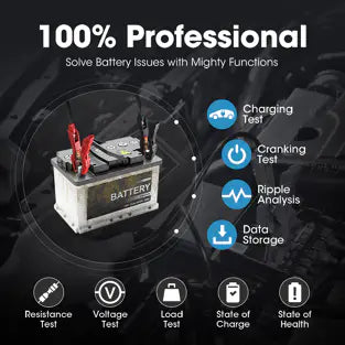 Topdon BT200: 2.4" 12 / 24 V Display Battery / System Tester