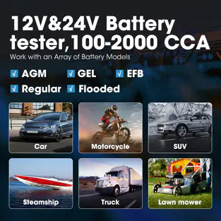 Topdon BT200: 2.4" 12 / 24 V Display Battery / System Tester