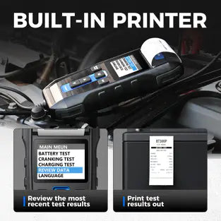 Topdon BT300P: 2.4" 12 / 24 V Printer Display Battery / System Tester