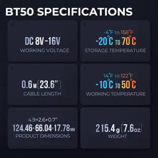 Topdon BT50: 12 V Monochrome Display Battery / System Tester