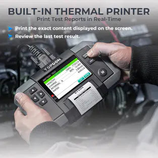 Topdon BT600: 3.5" 12 / 24 V Printer Display Battery / System Tester