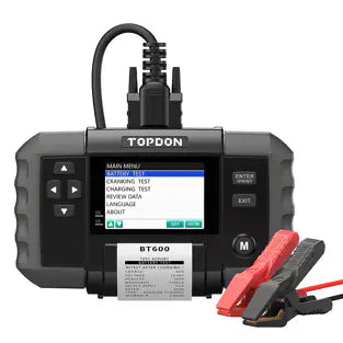 Topdon BT600: 3.5" 12 / 24 V Printer Display Battery / System Tester