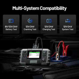 Topdon BT600PLUS: 3.5" 6 / 12 / 24 V Printer Display Battery / System Tester