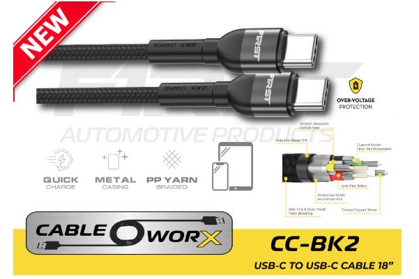 F1RST CC-BK2: 18" Premium USB-C Cable