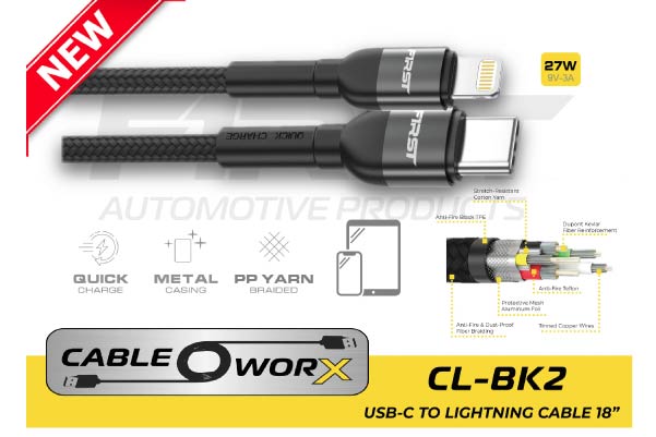 F1RST CL-BK2: 18" Premium USB-C Lightning Cable