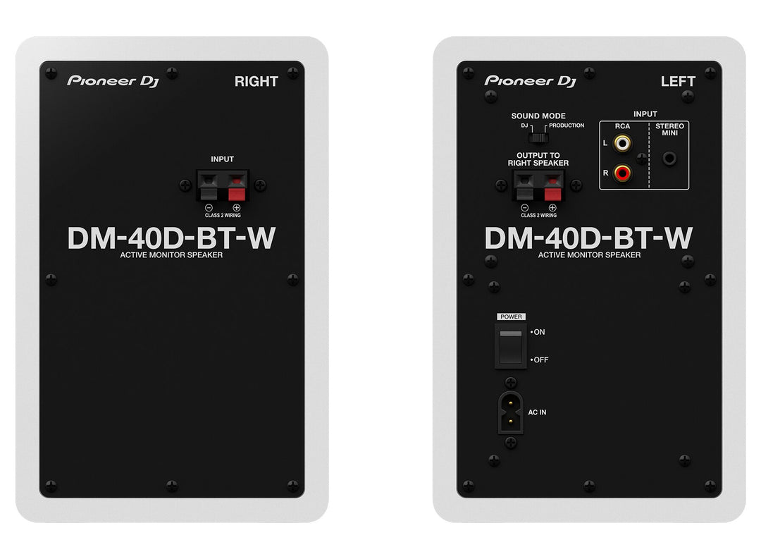 Pioneer DJ DM-40D-BT-W: 4" White Desktop Monitor System