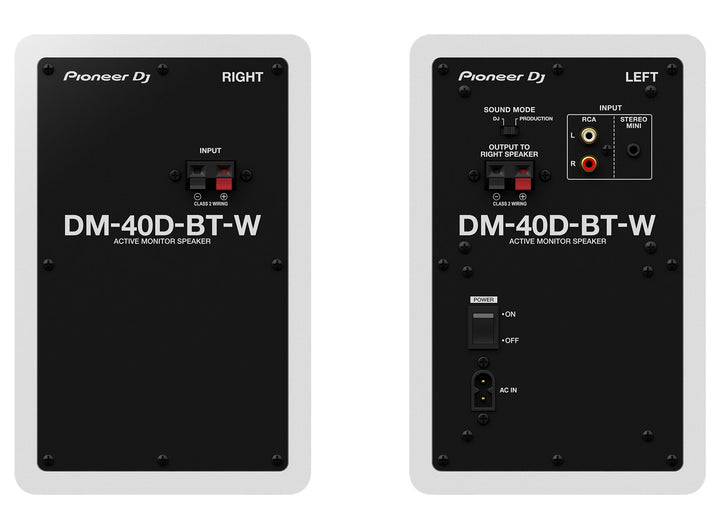 Pioneer DJ DM-40D-BT-W: 4" White Desktop Monitor System