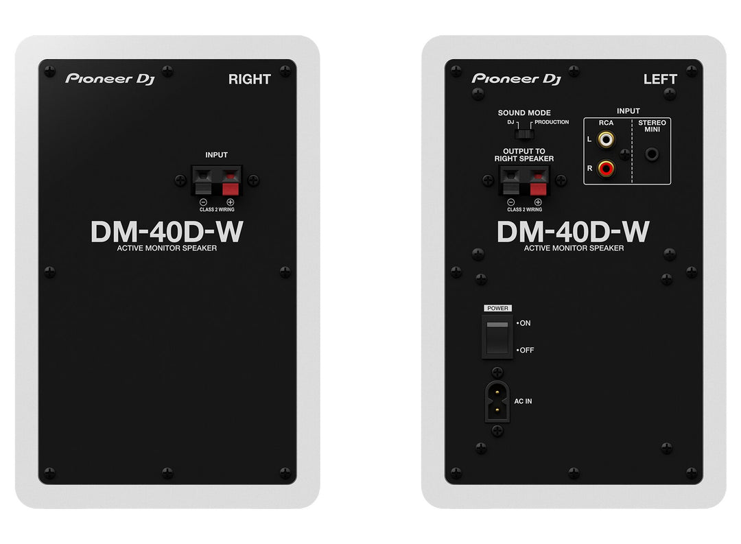 Pioneer DJ DM-40D-W: 4" White Desktop Monitor System