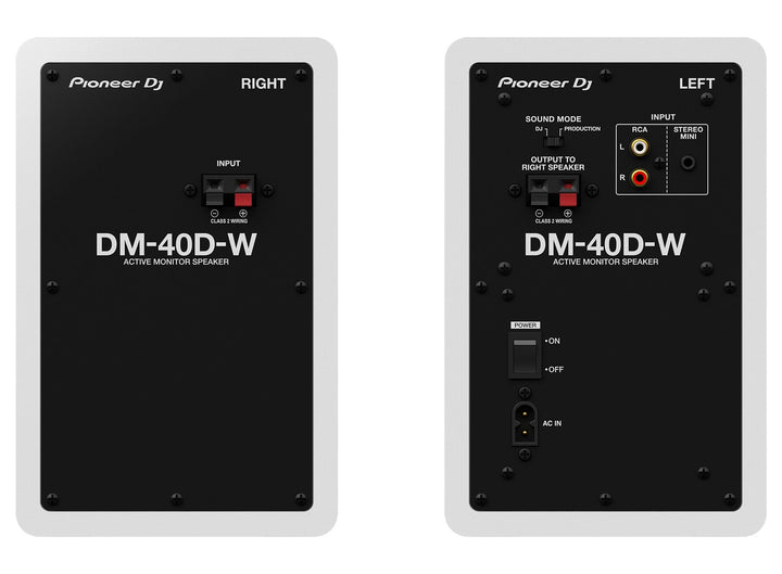 Pioneer DJ DM-40D-W: 4" White Desktop Monitor System
