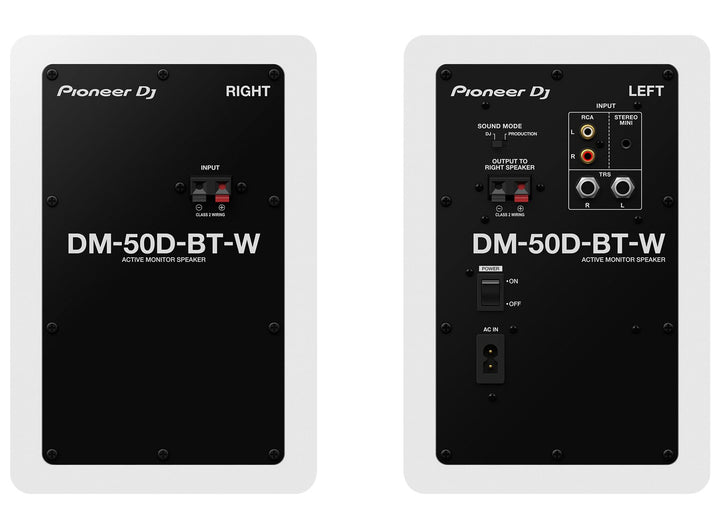 Pioneer DJ DM-50D-BT-W: 5" White Desktop Monitor System