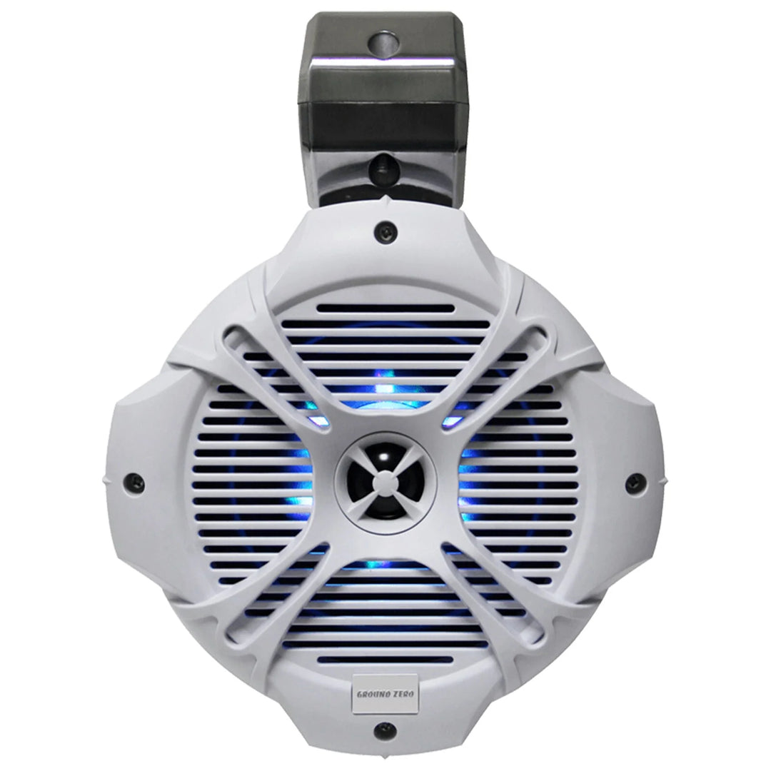 Ground Zero GZMS65LED-W: 6.5" 240 W 2-Way Marine Pair White Tower Wake RGB Speakers