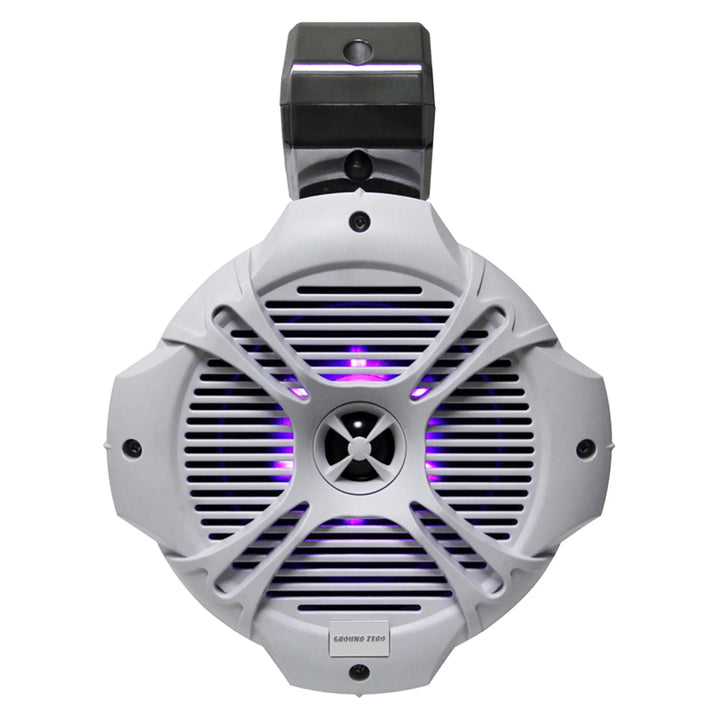 Ground Zero GZMS65LED-W: 6.5" 240 W 2-Way Marine Pair White Tower Wake RGB Speakers