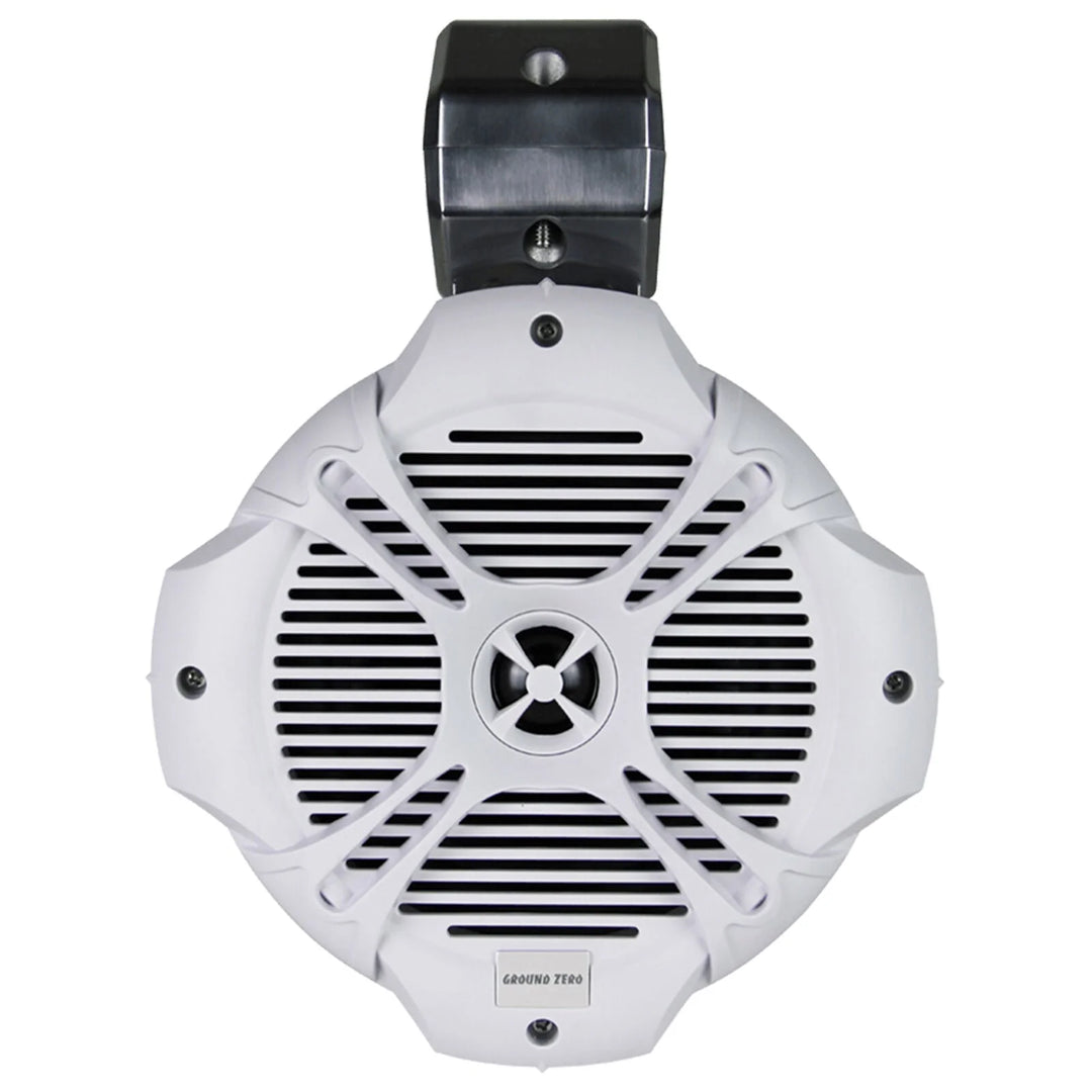 Ground Zero GZMS65LED-W: 6.5" 240 W 2-Way Marine Pair White Tower Wake RGB Speakers