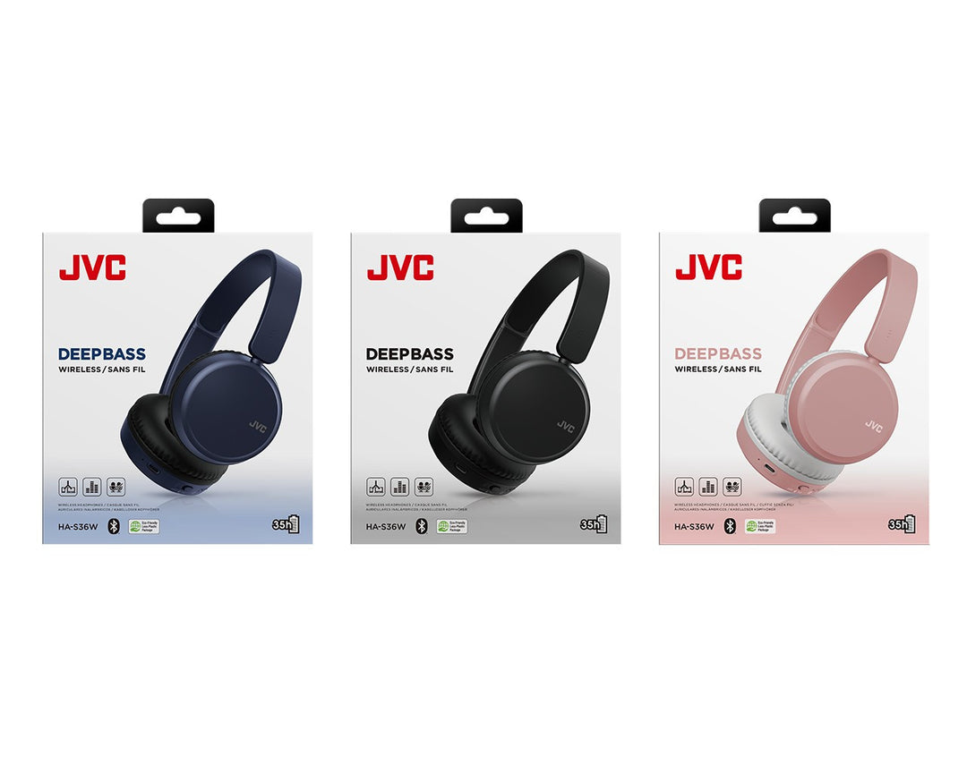 JVC HA-S36W-A & B: Foldable Bluetooth On Ear Headphones