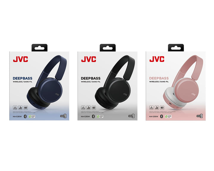 JVC HA-S36W-A & B: Foldable Bluetooth On Ear Headphones