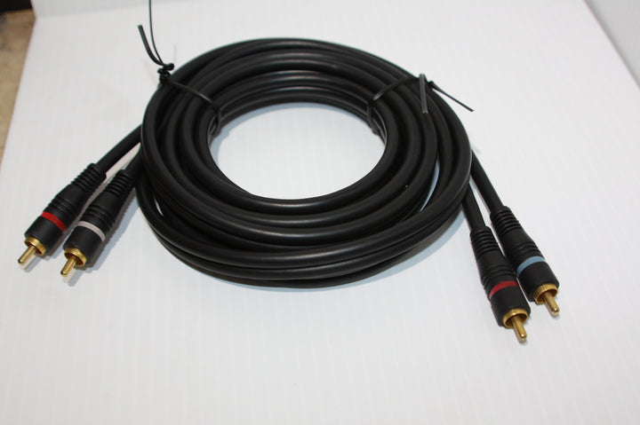 RCA10Bulk- Dual RCA M to Dual RCA M 10 FEET Patch Cable 10 pk