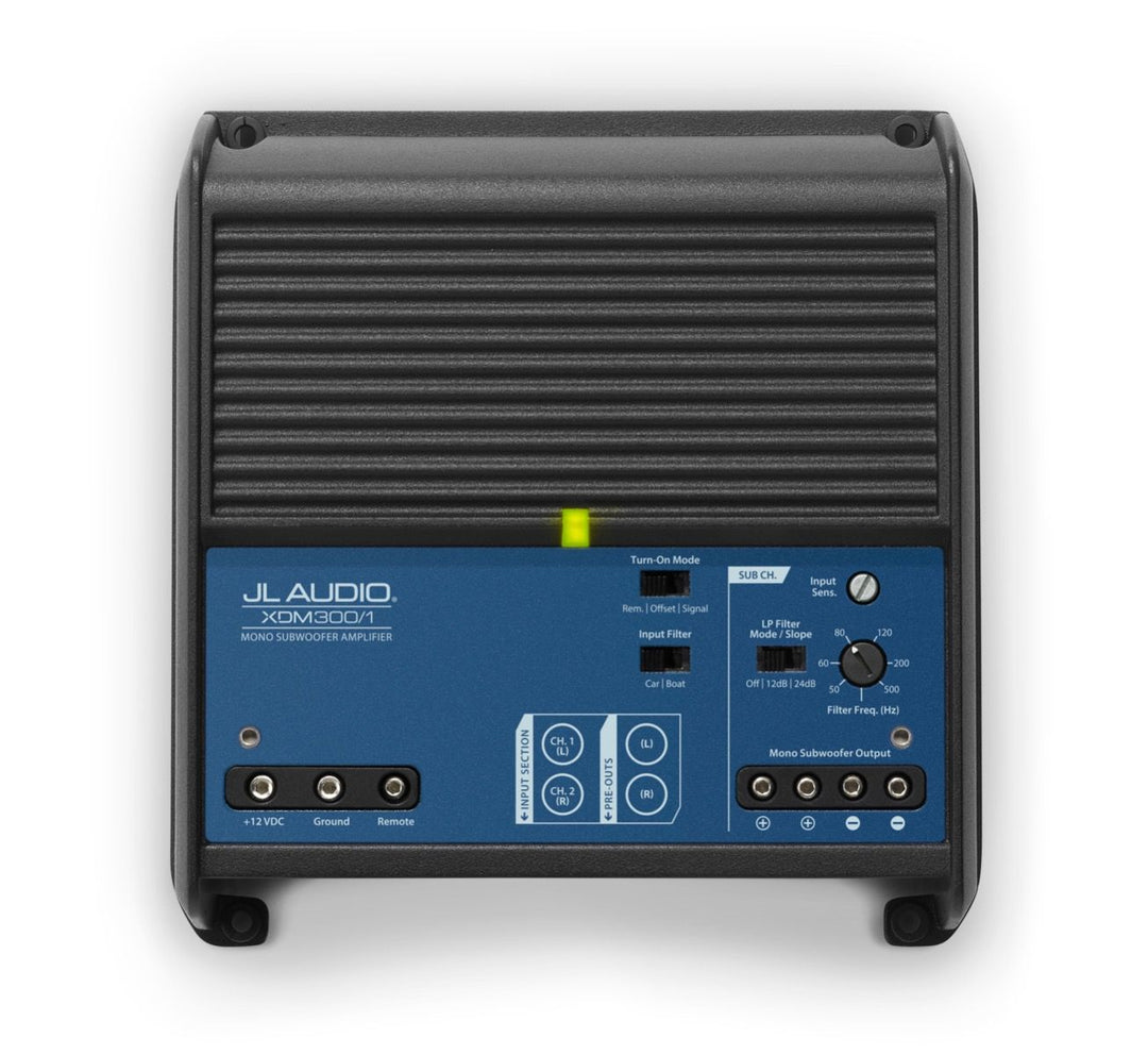 JL Audio JLAMPXDM300-1: 300 W 1-Channel Class-D XDM-Series Mobile / Marine Subwoofer Amplifier